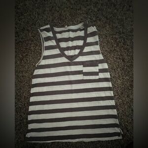 Wishlist Tan and White Striped Tank Top - Size Small